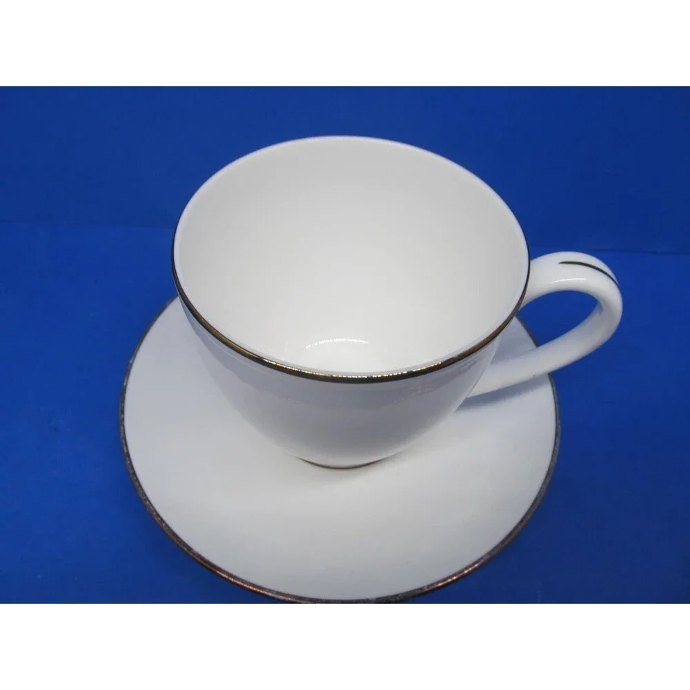 Lenox Continental Gold Cup And Saucer White With Gold Trim GUC